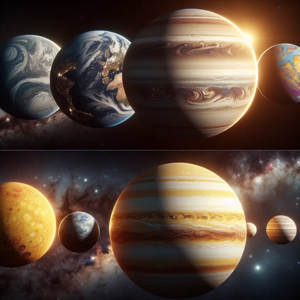 Comparación de planetas del sistema solar