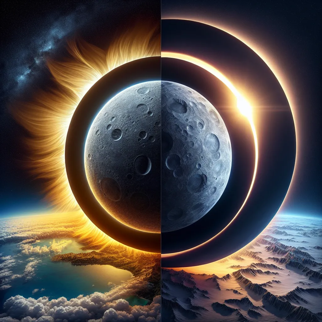 Eclipse total versus eclipse anular; comparación