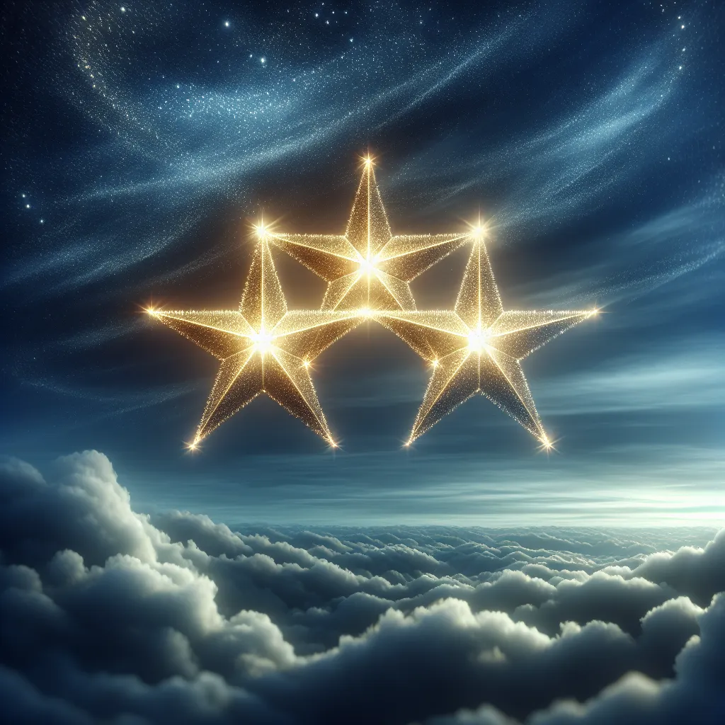 Tres estrellas juntas en el cielo
